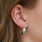 Silberne Tropfenohrringe mit Strasssteinen